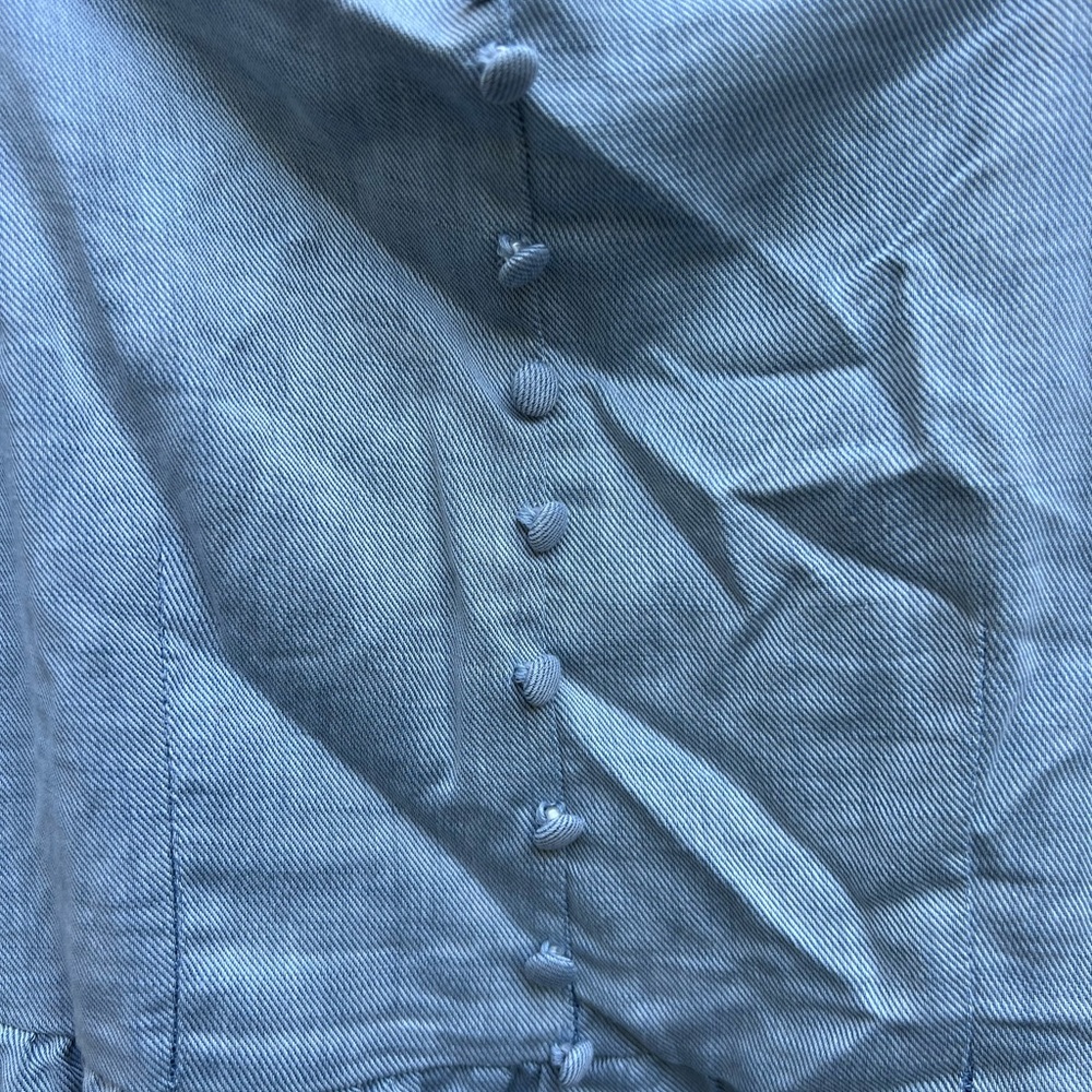 WHO WHAT WEAR Denim Dress with Balloon Sleeves size XS - Picture 3 of 10